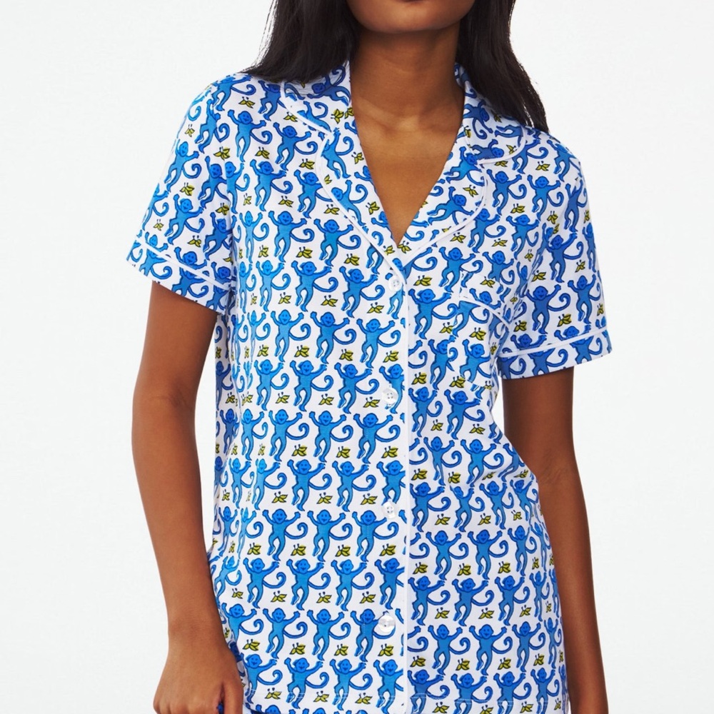 Roller Rabbit Blue and White Pajama Top